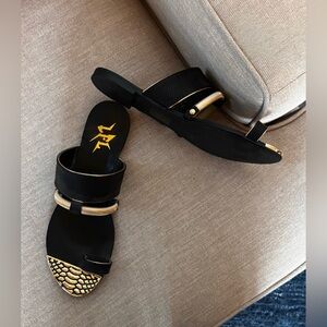 Black & Gold Women's Sandals